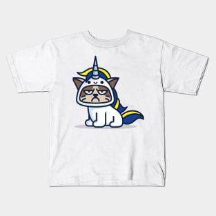 Grumpy Unicorn Cat Kids T-Shirt